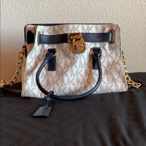 Blue and White Michael Kors Purse.
